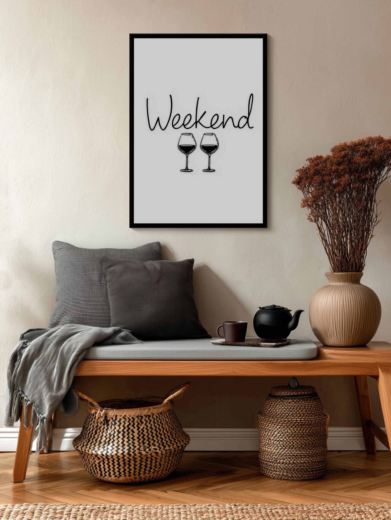 Wine Glasses with Text – Minimalist Art Poster - Image 2