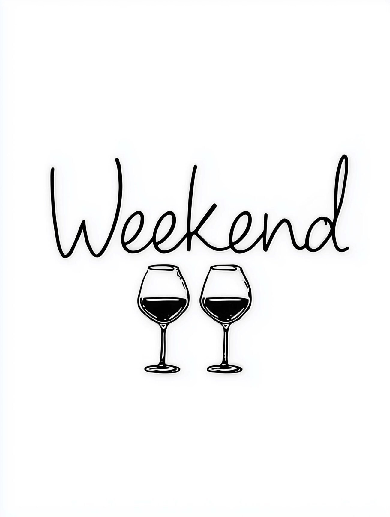 Wine Glasses with Text – Minimalist Art Poster