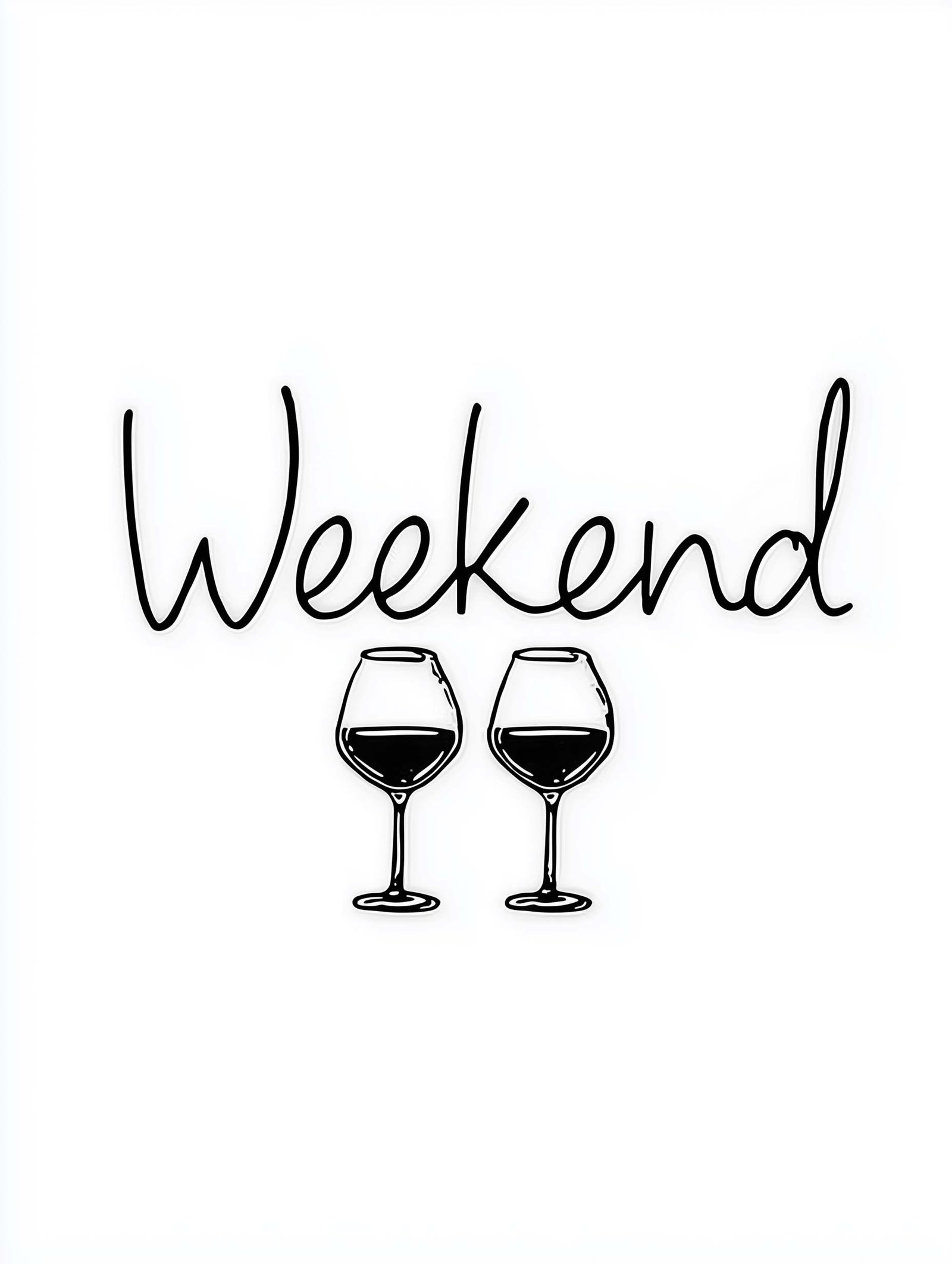 Wine Glasses with Text – Minimalist Art Poster