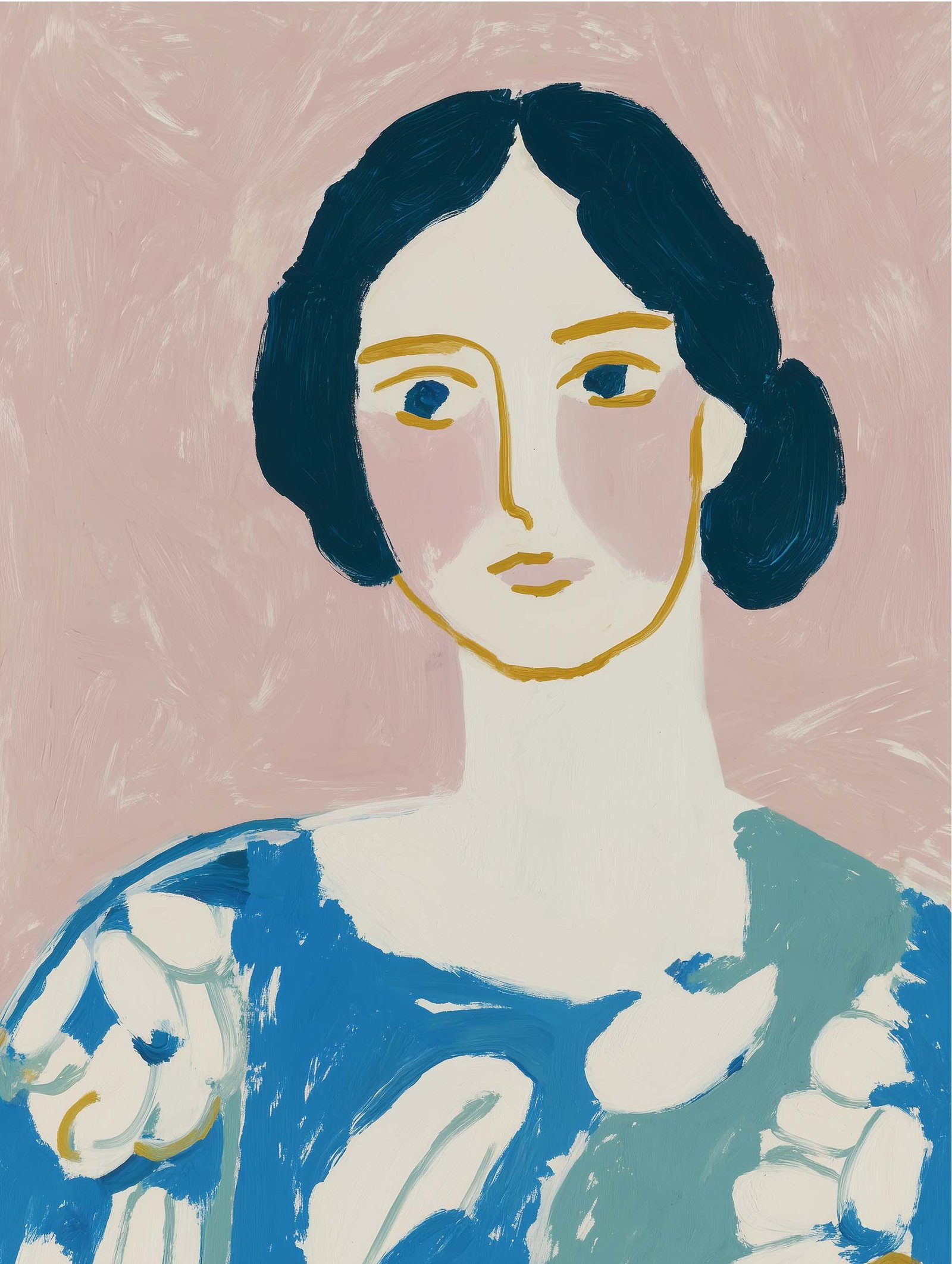 Woman Painting – Minimalist Portrait Poster