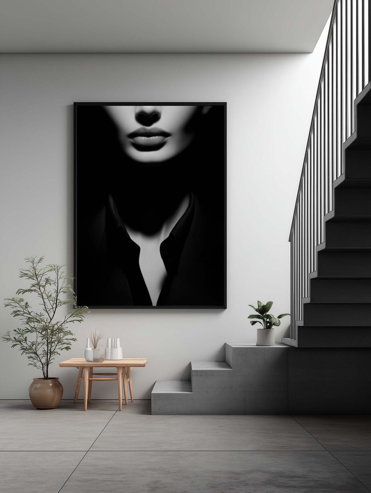 Woman’s close‑up Look – Cinematic Black & White Fashion Poster - Image 2