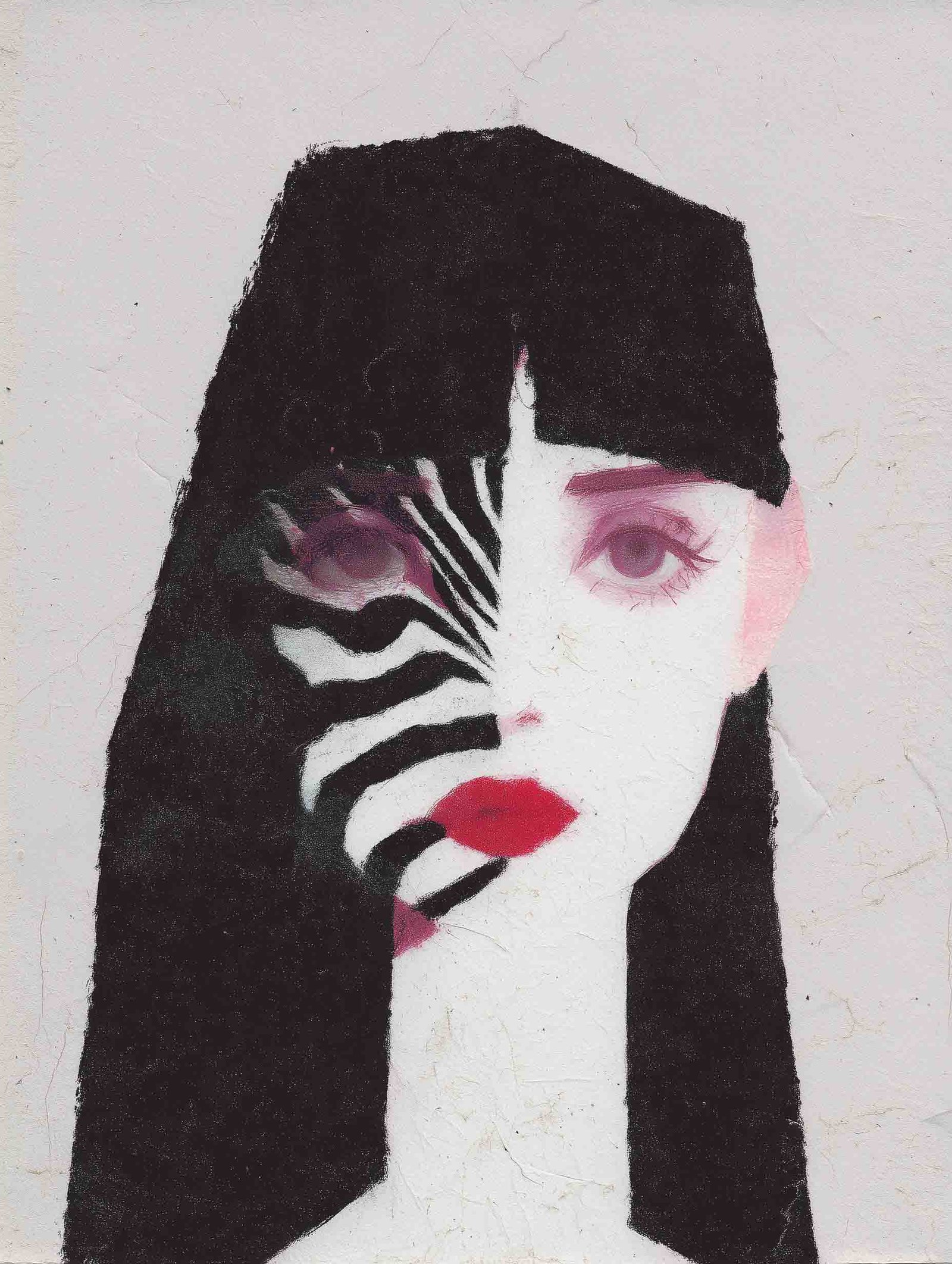 Girl with Zebra Stripes – Illustrated Portrait Poster