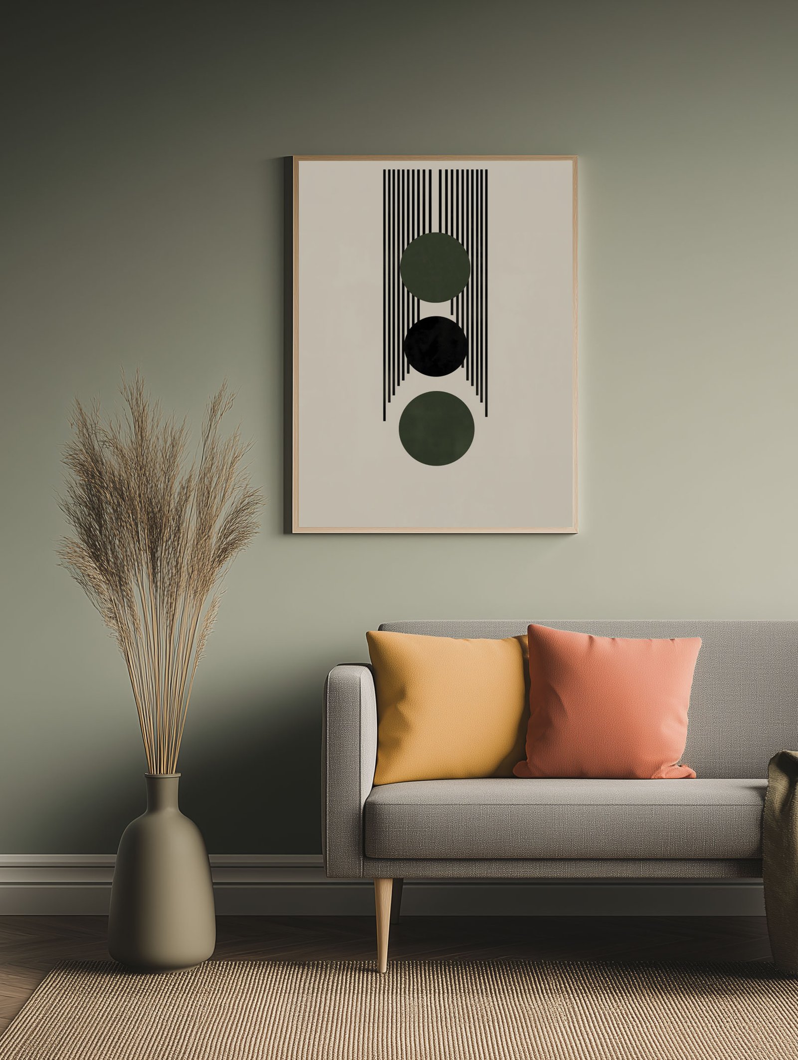 Abstract Green Circles – Geometric Art Print - Image 2