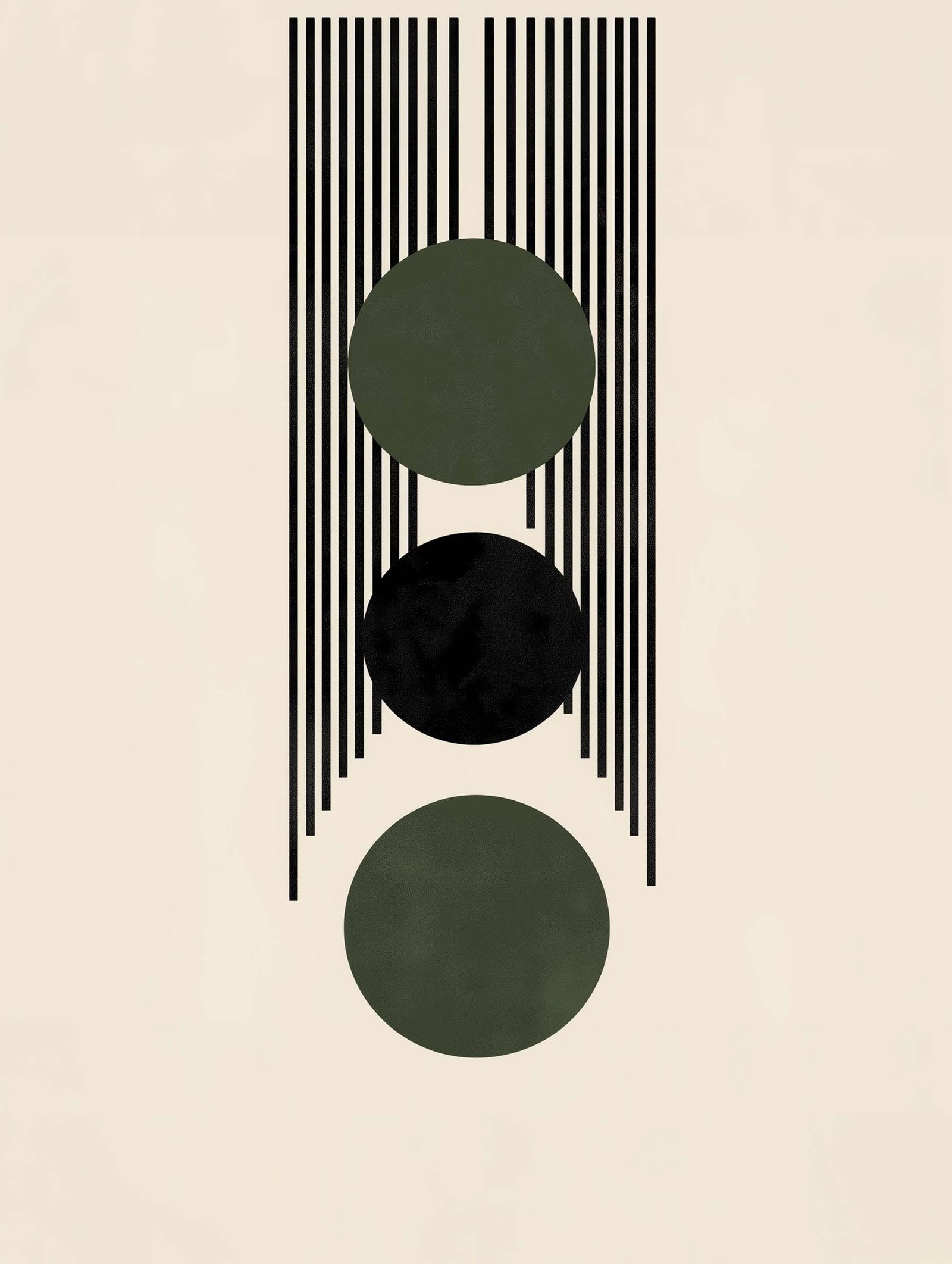 Abstract Green Circles – Geometric Art Print