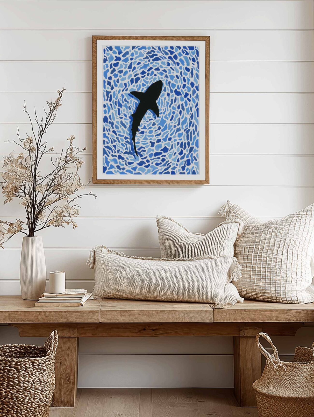 Black Shark – Abstract Water Patterns Poster - Image 2