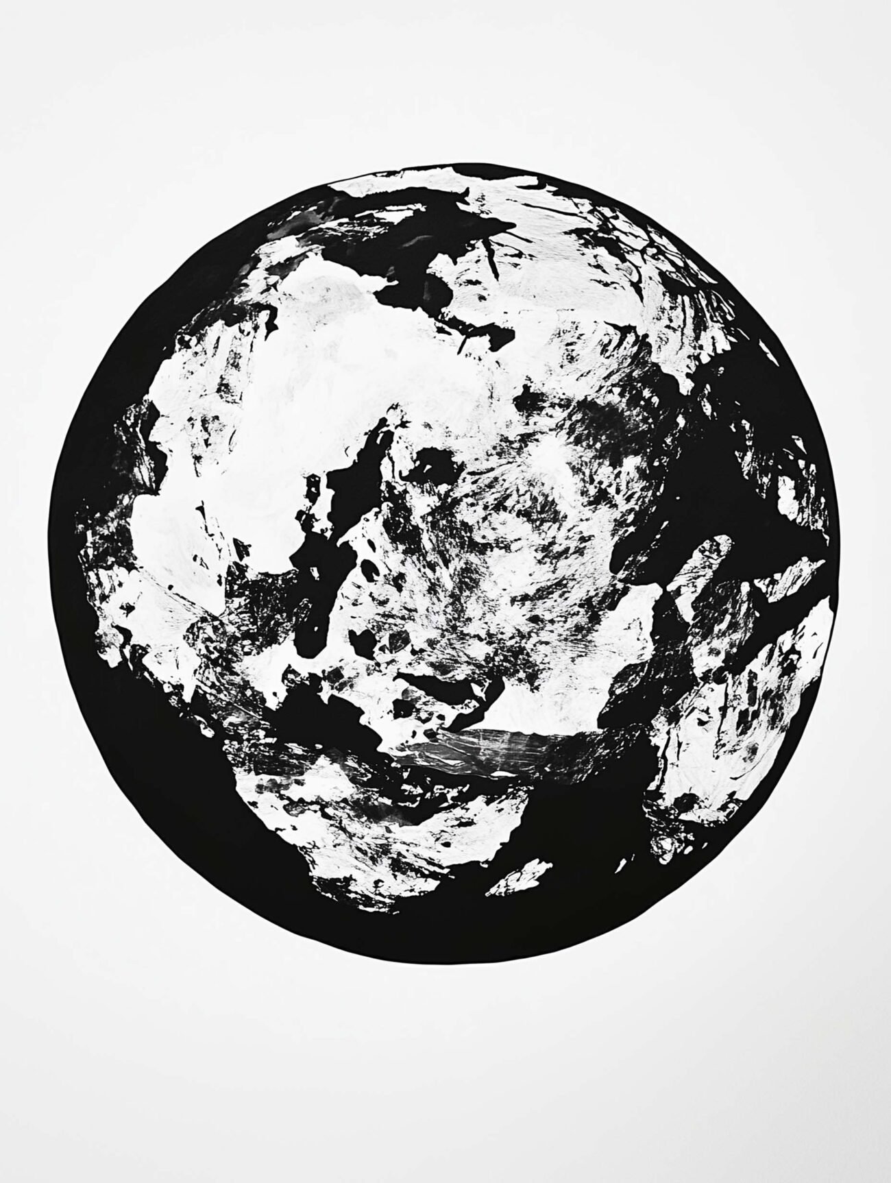 Monochrome Earth – Black and White Planet Poster