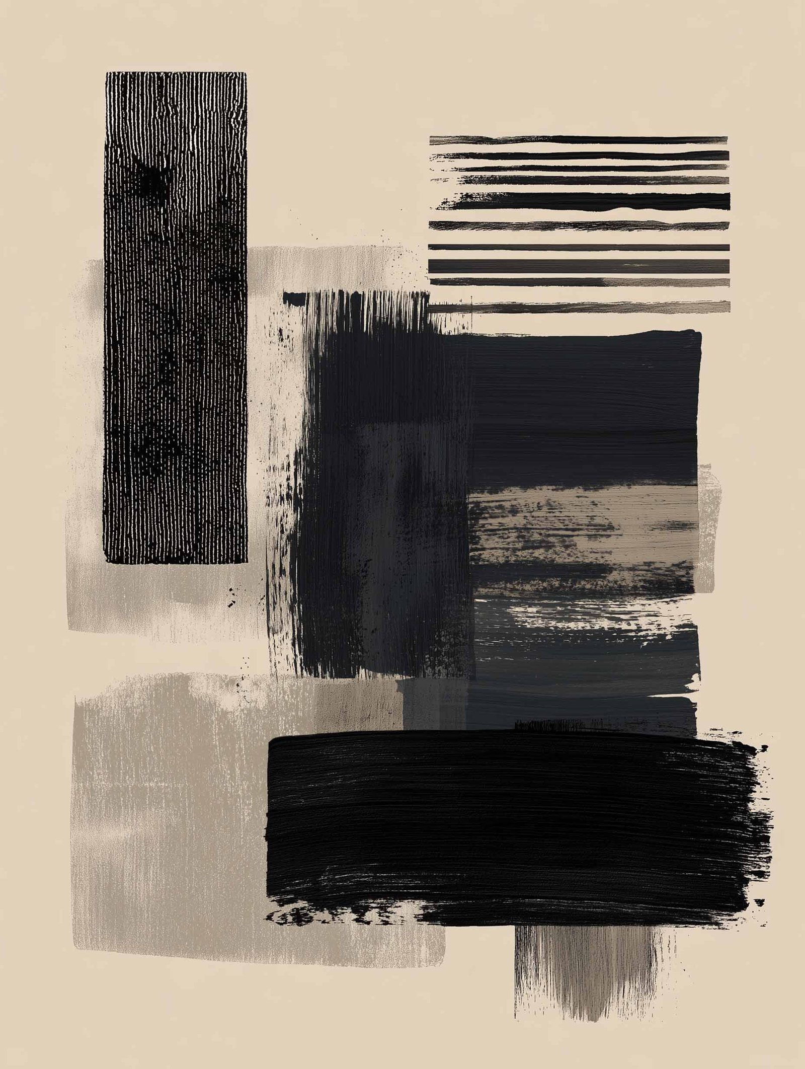 Inky Strokes – Minimalist Brushstroke Poster