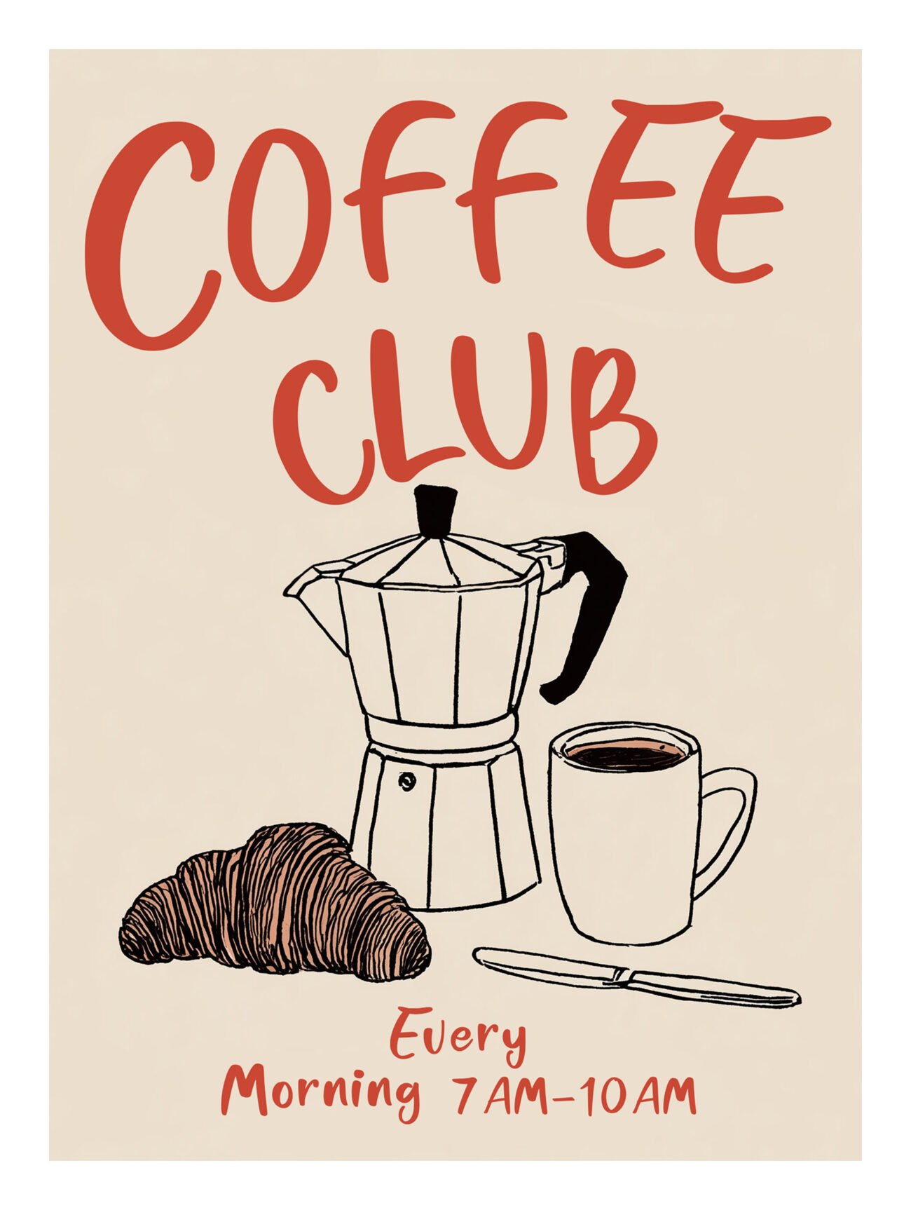 Coffee Club – Vintage Café Poster
