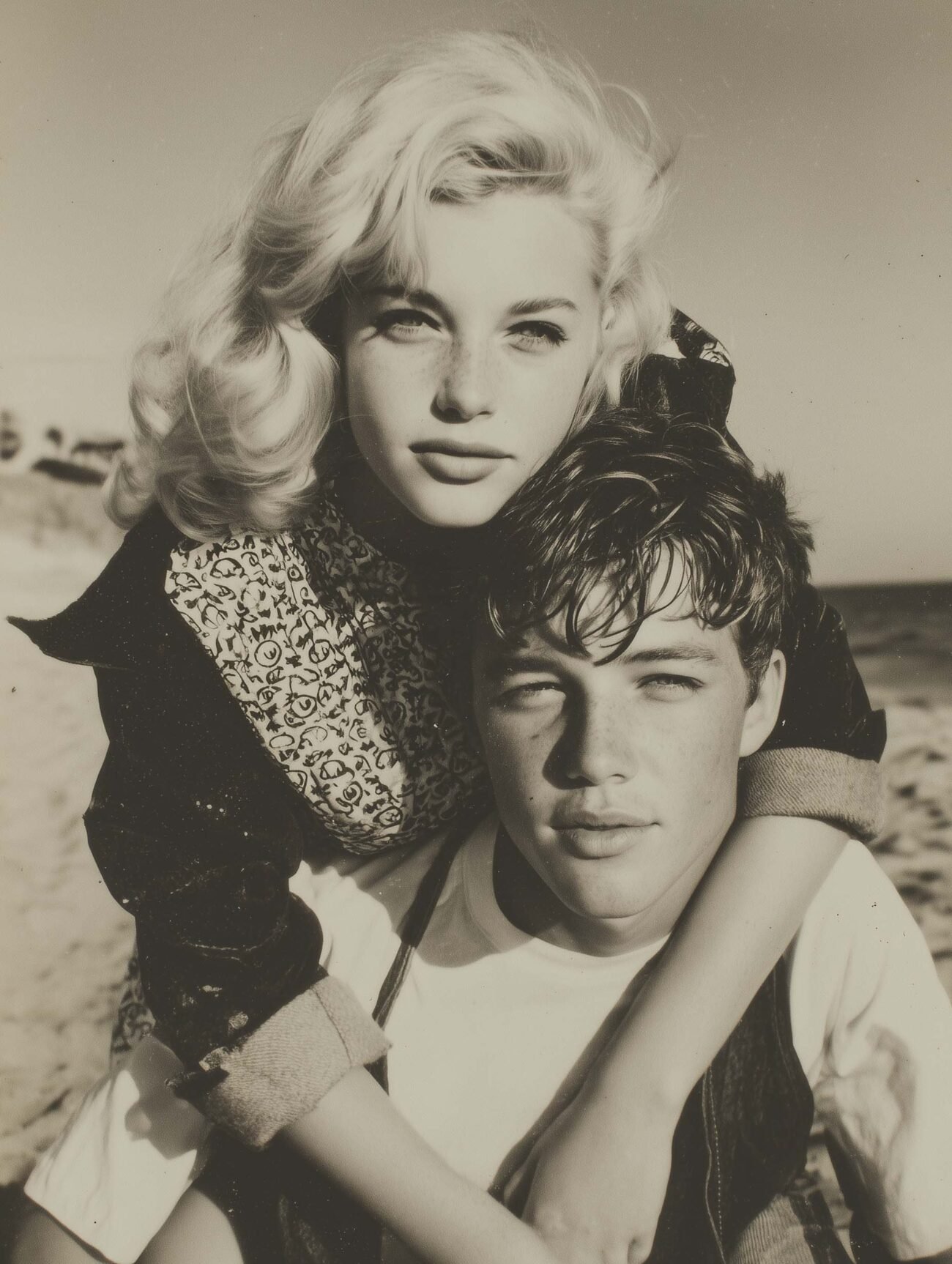1950s-style Couple – Vintage Beach Poster
