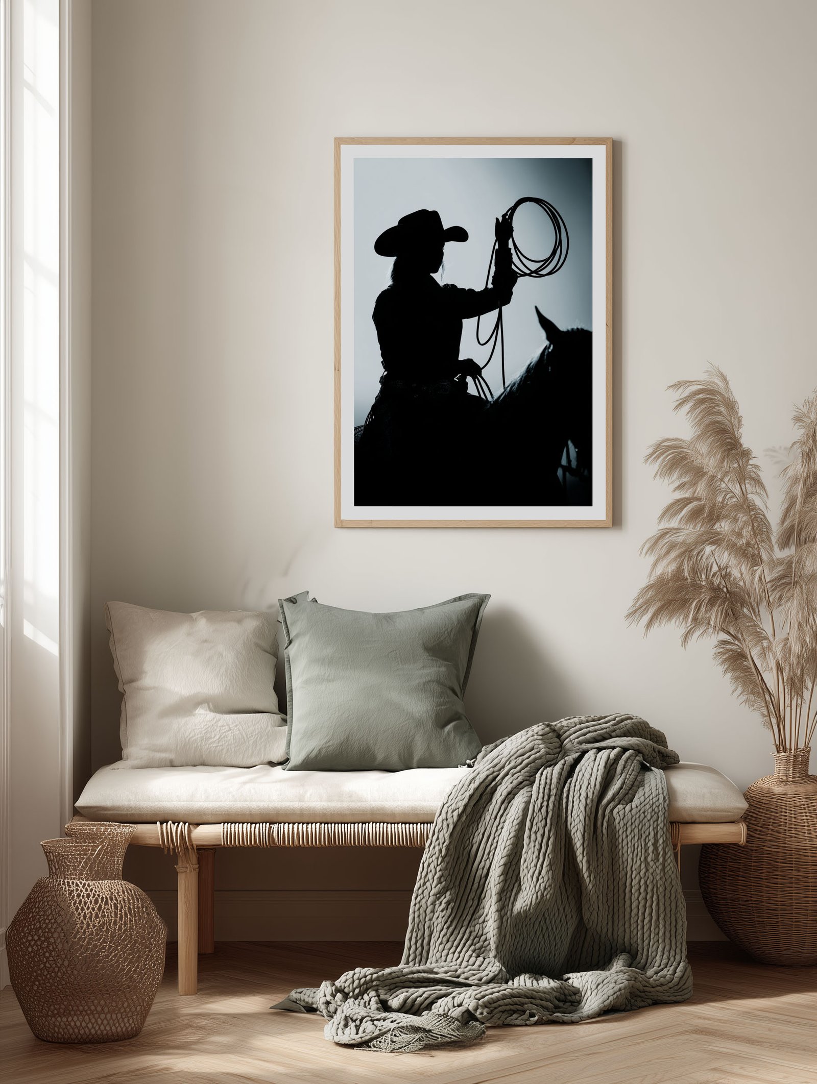 Cowgirl on Horseback – Photographic Art Poster - Image 2