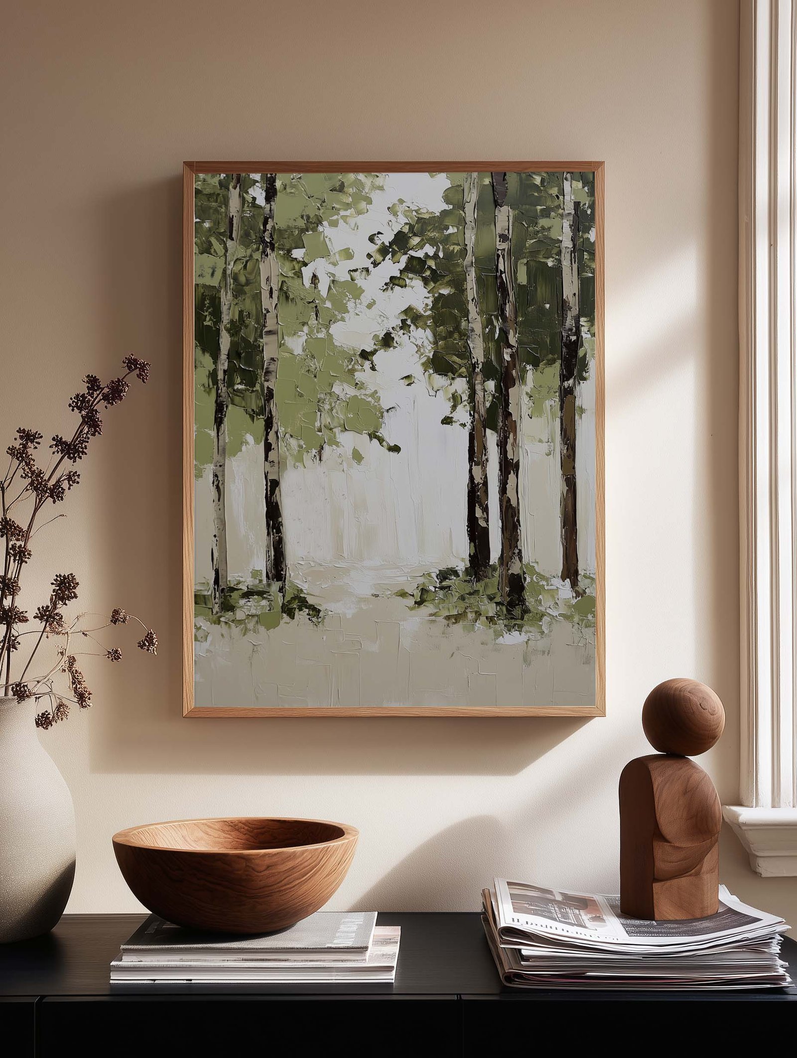 Whispering Grove – Abstract Forest Texture Poster - Image 2