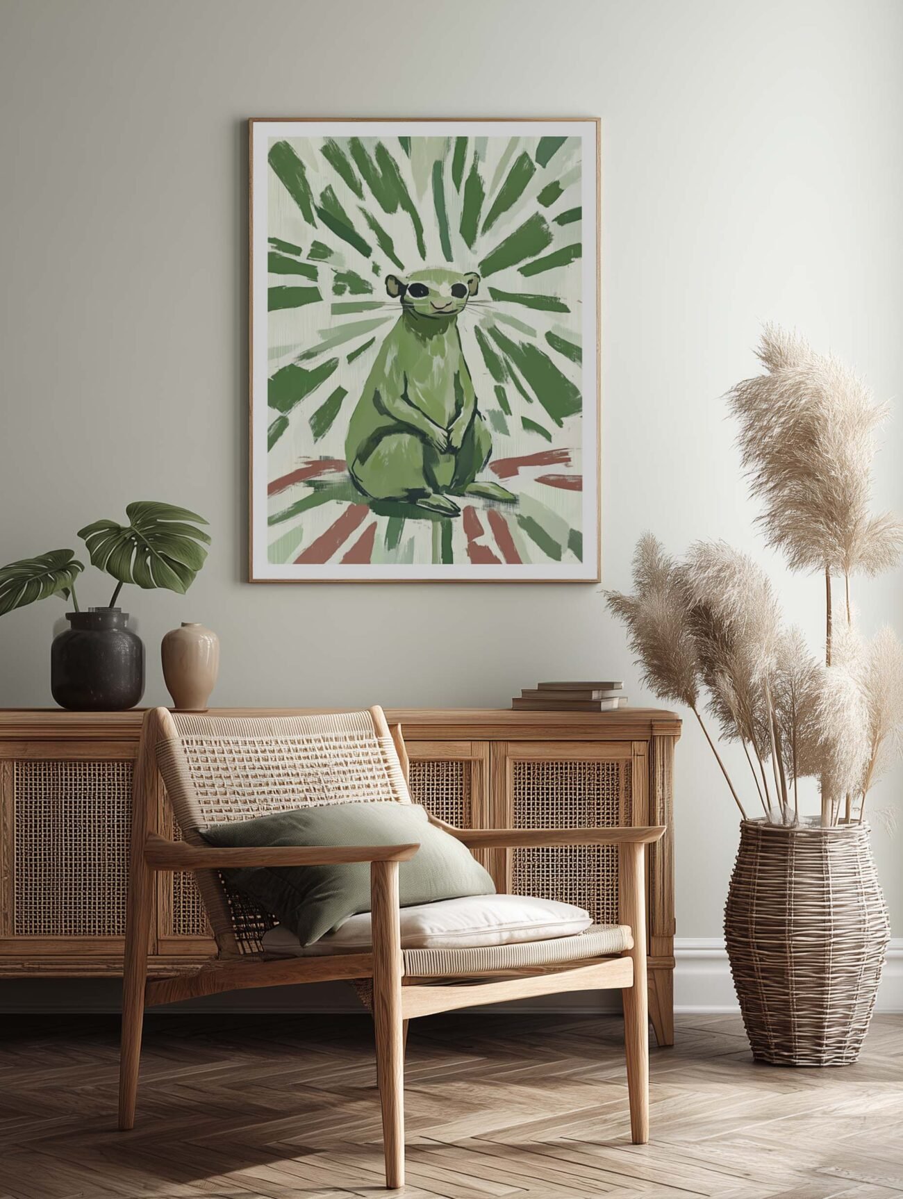 Green Creature – Animal Illustration Poster - Image 2