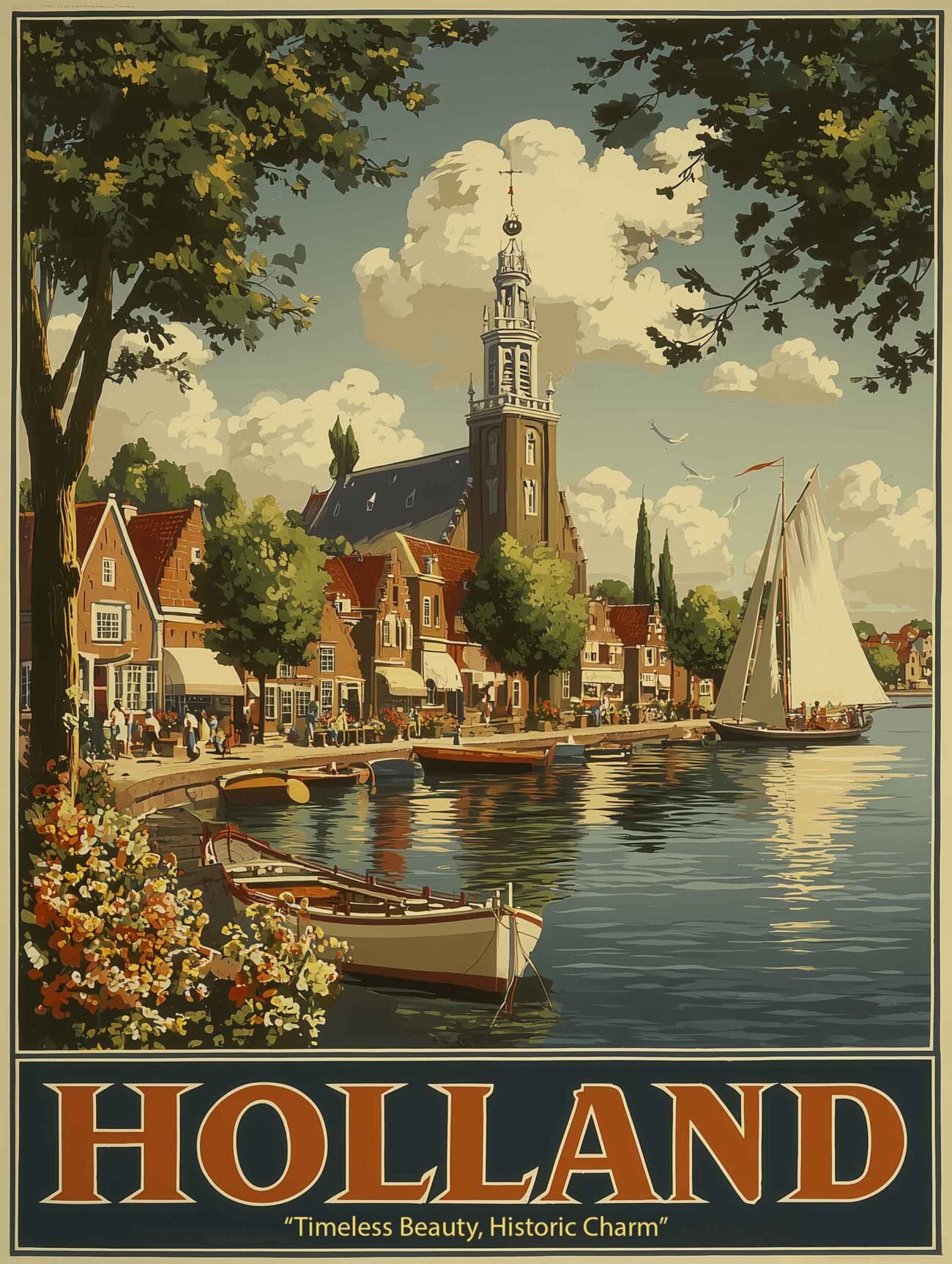Holland Harbor – Vintage Travel Poster