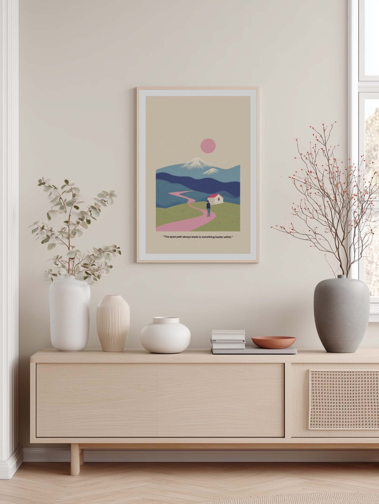 Serene Mountain View - Minimalist Quote Poster - Image 2