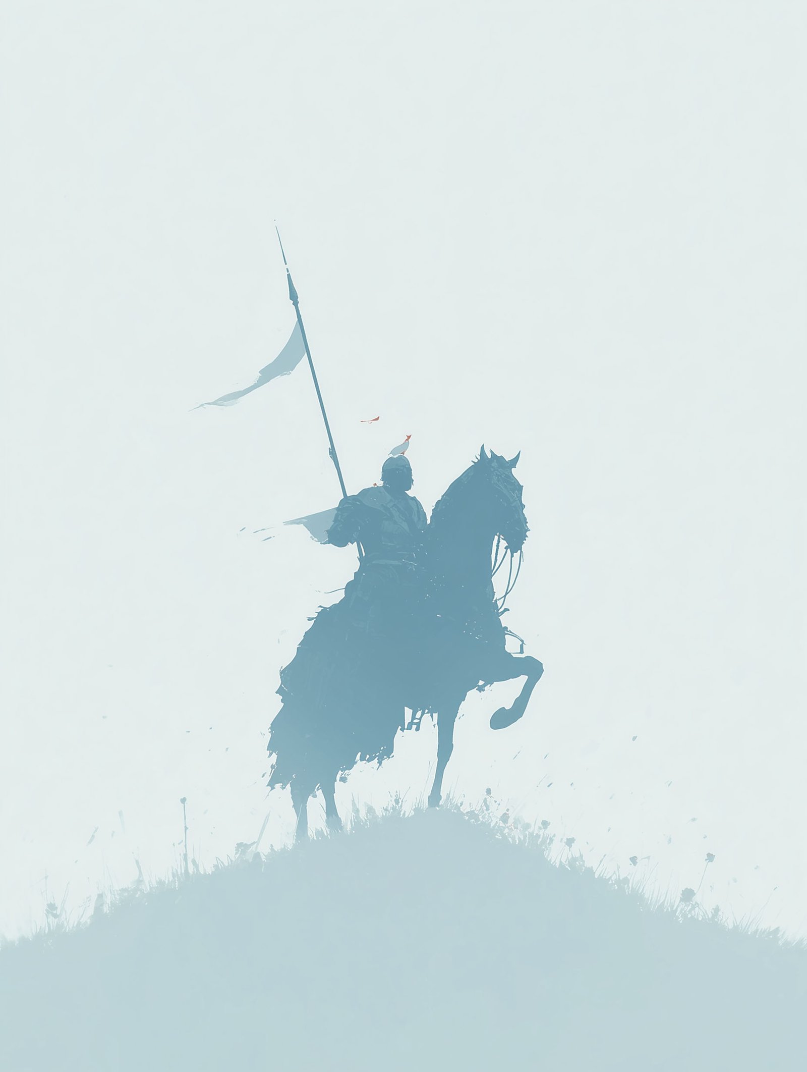 Lone Medieval Knight – Silhouetted Knight Poster