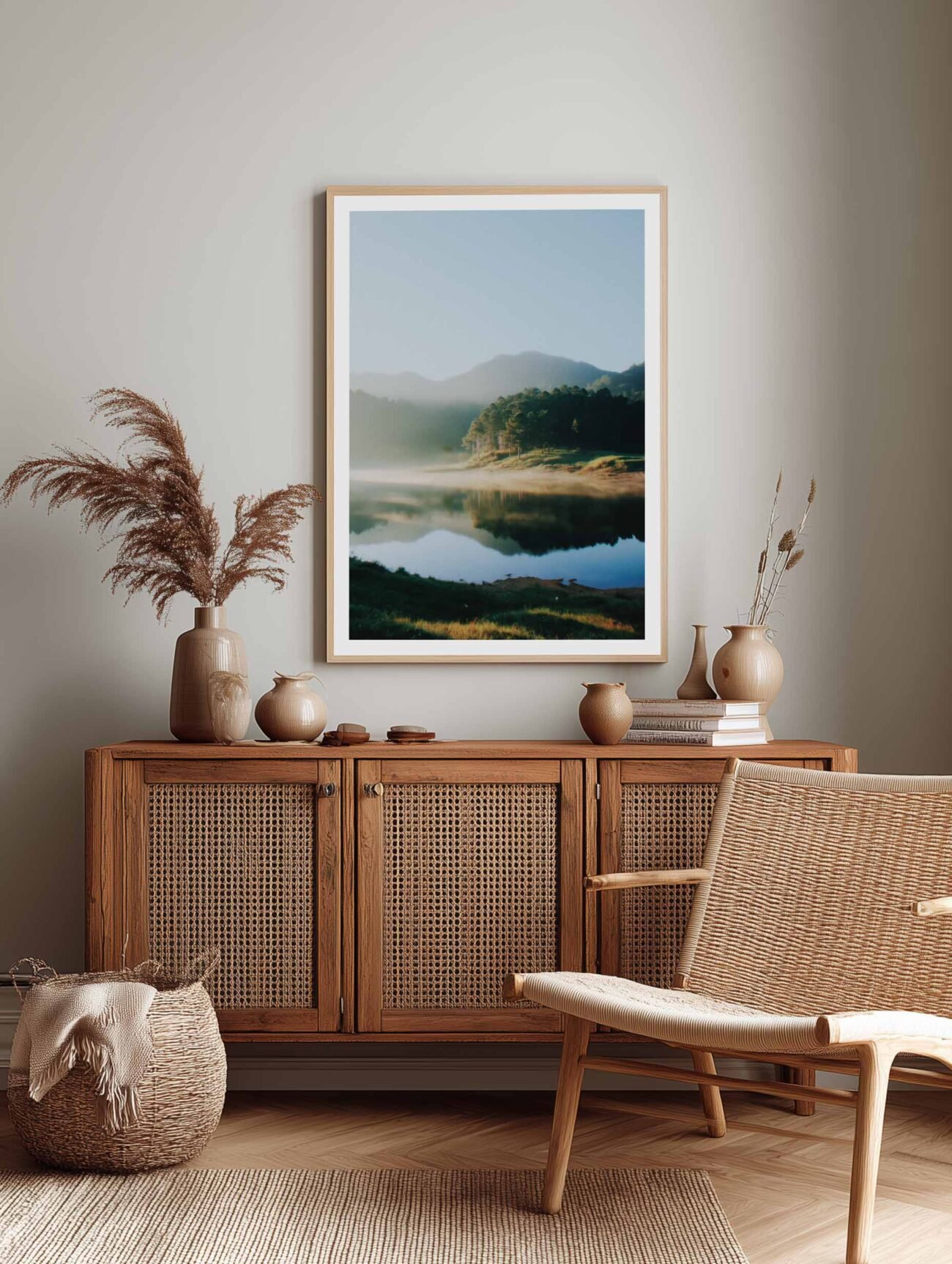 Pastel Lake and Forest – Serene Landscape Poster - Image 2