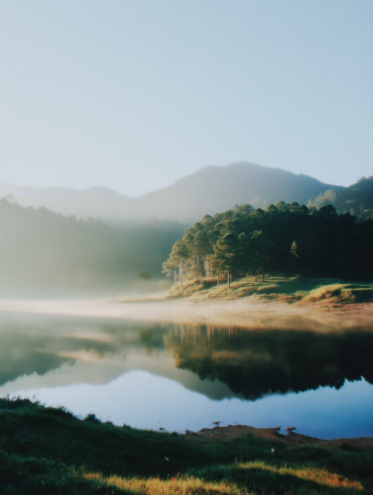 Pastel Lake and Forest – Serene Landscape Poster