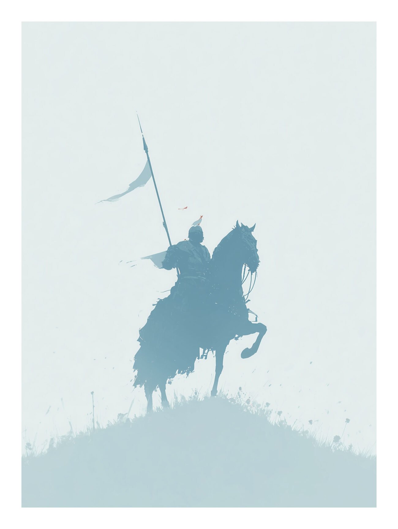 Lone Medieval Knight – Silhouetted Knight Poster