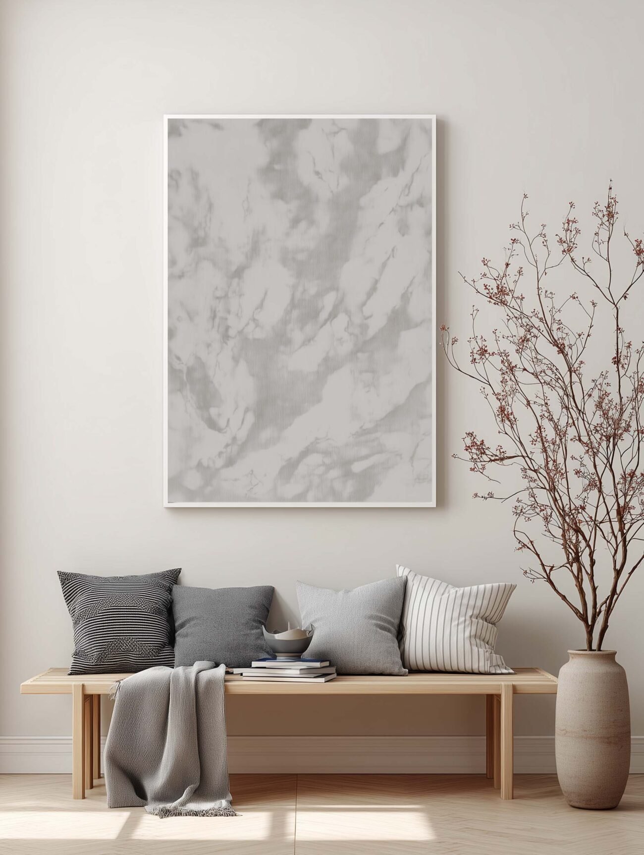 Soft Marble Linen – Neutral Texture Art Print - Image 2