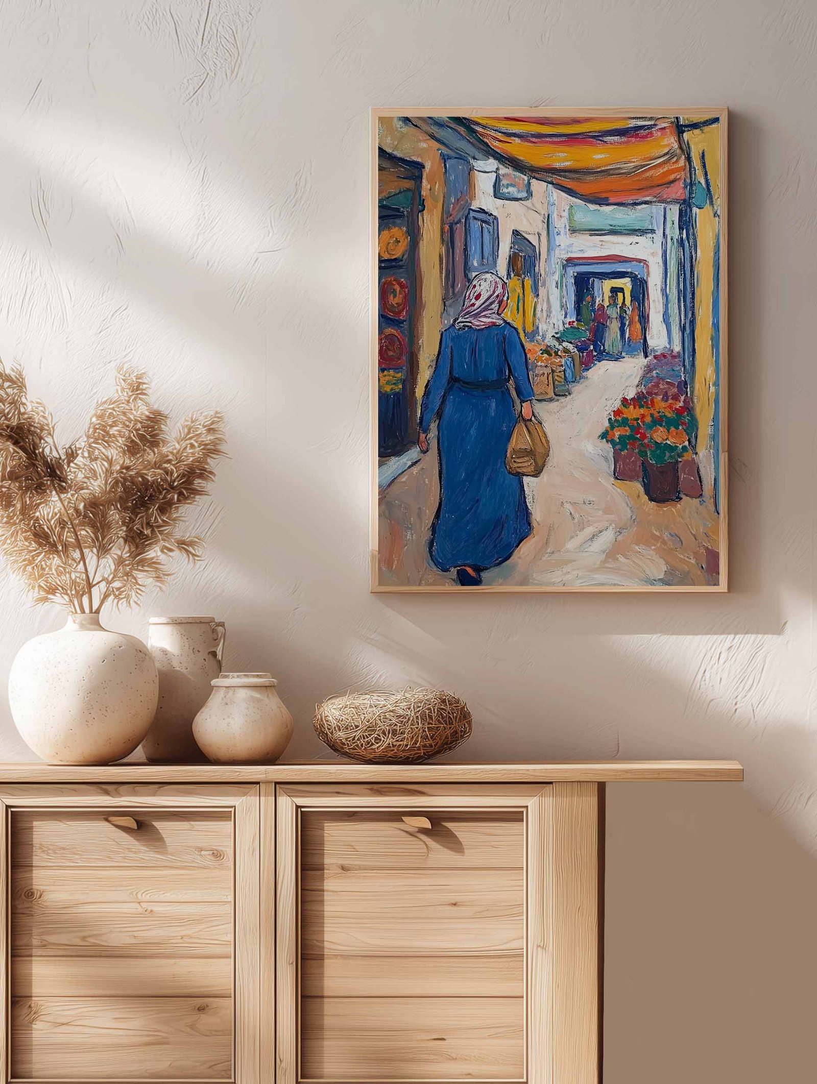 Persian Market Street – Painting Wall Art Poster - Image 2