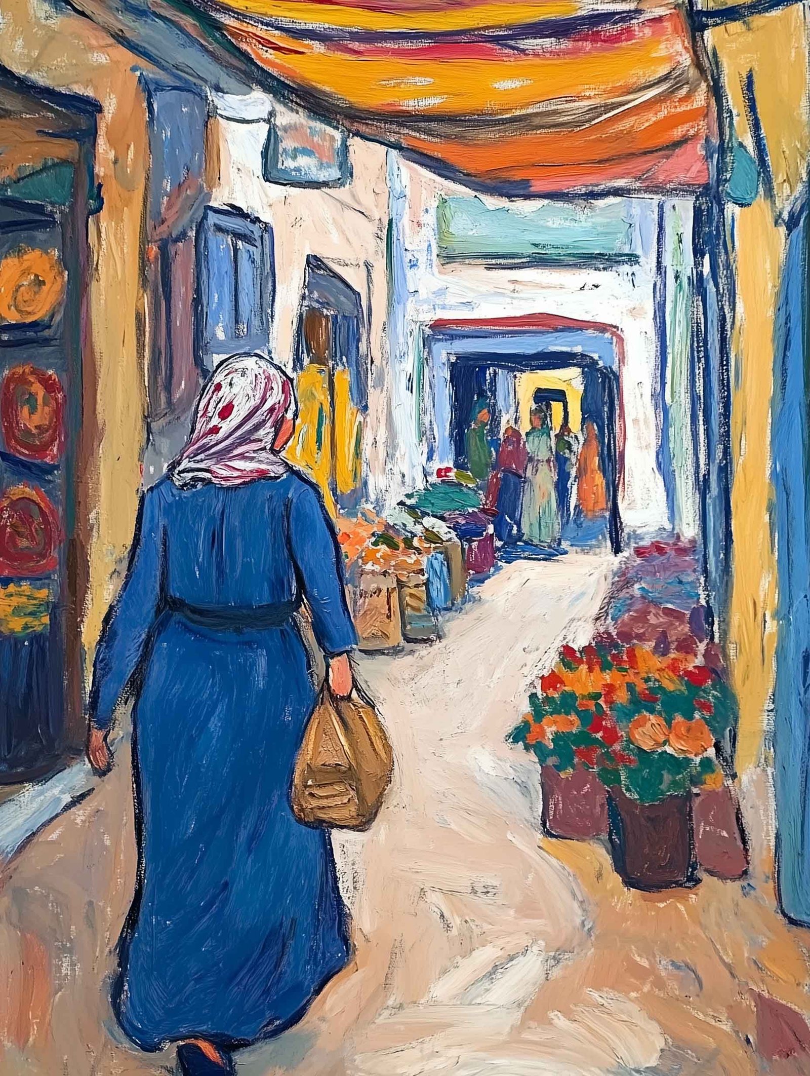 Persian Market Street – Painting Wall Art Poster