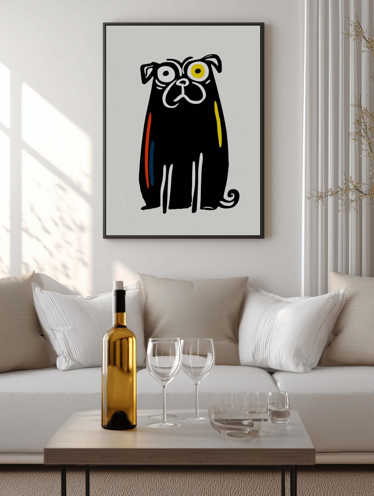 Playful Pug – Minimalist Dog Poster - Image 2