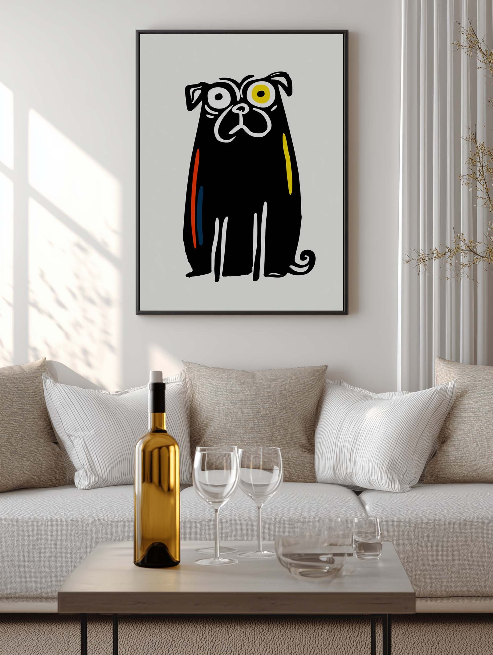 Playful Pug – Minimalist Dog Poster - Image 2