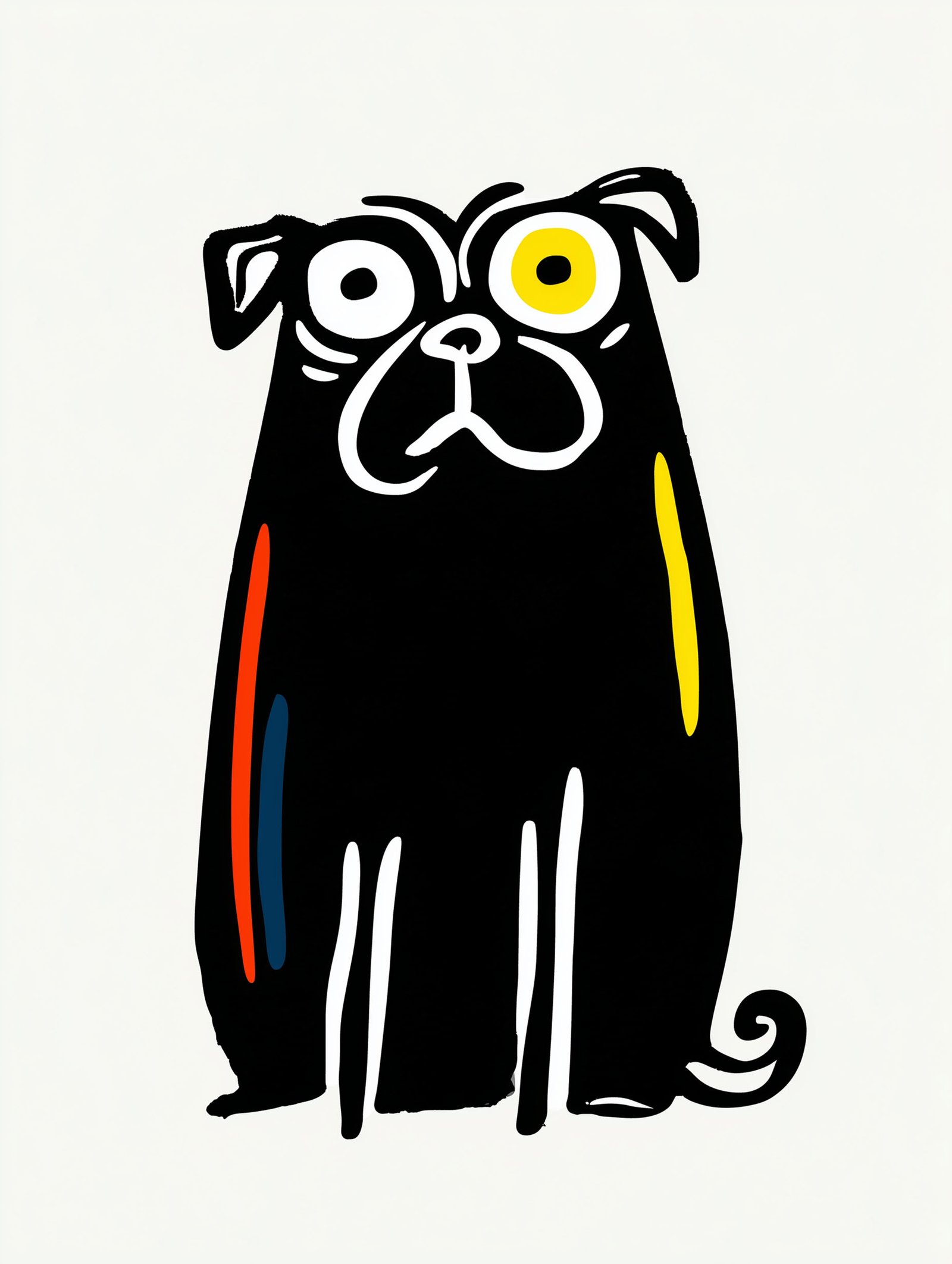 Playful Pug – Minimalist Dog Poster