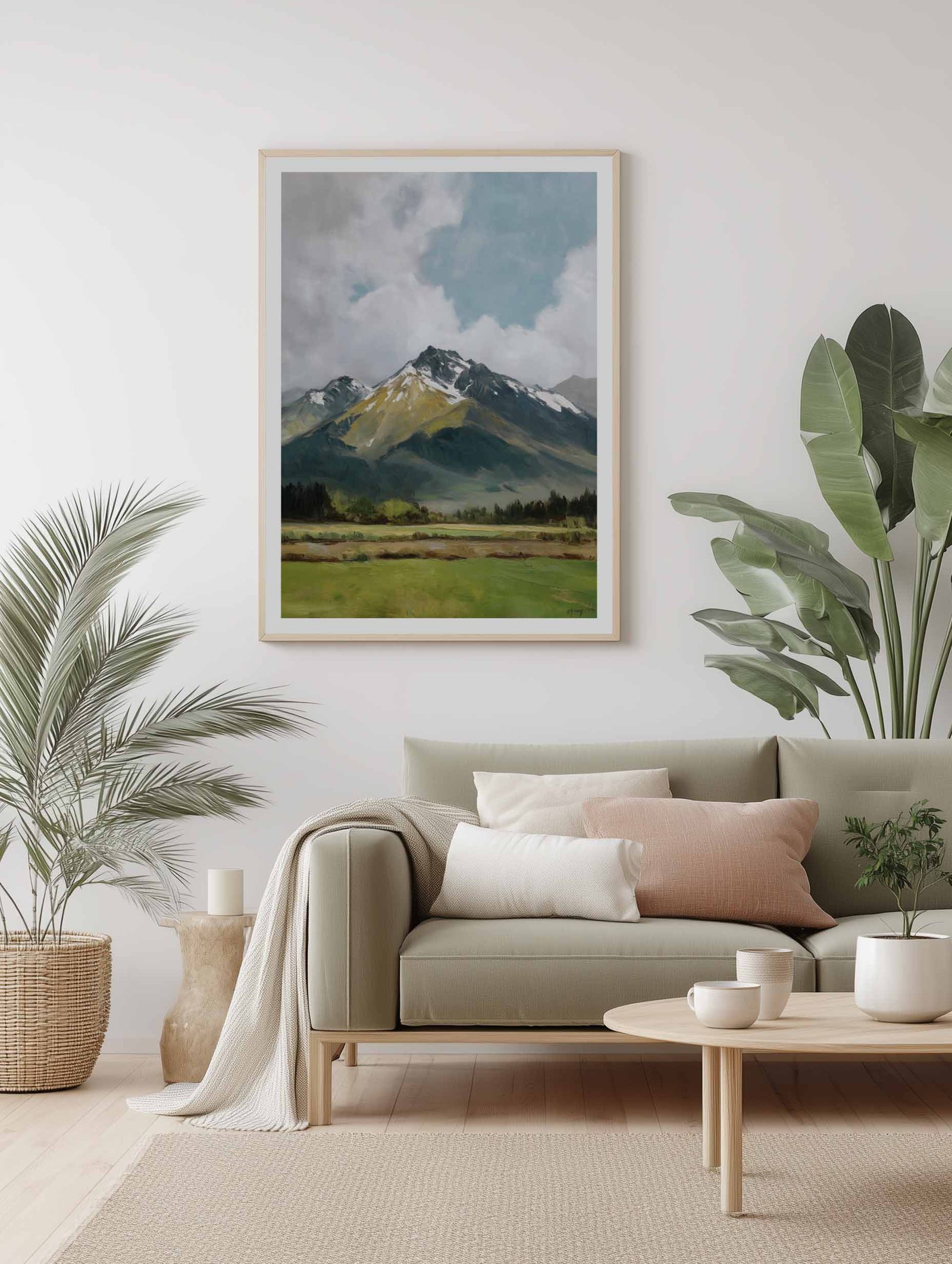 Snowy Mountain – Vintage Oil-painting Poster - Image 2