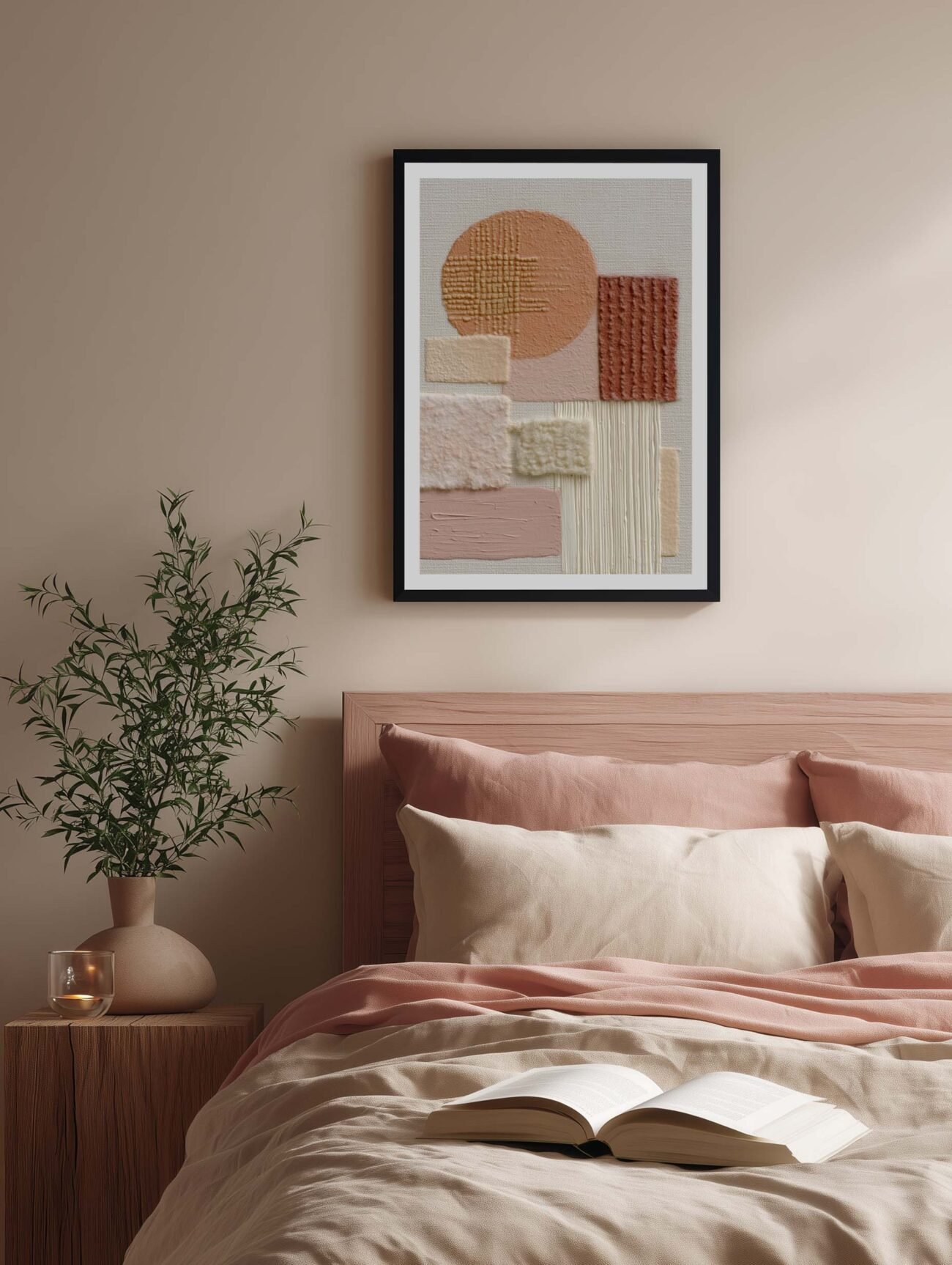 Soft Geometric Forms – Textured Neutral Abstract Poster - Image 2