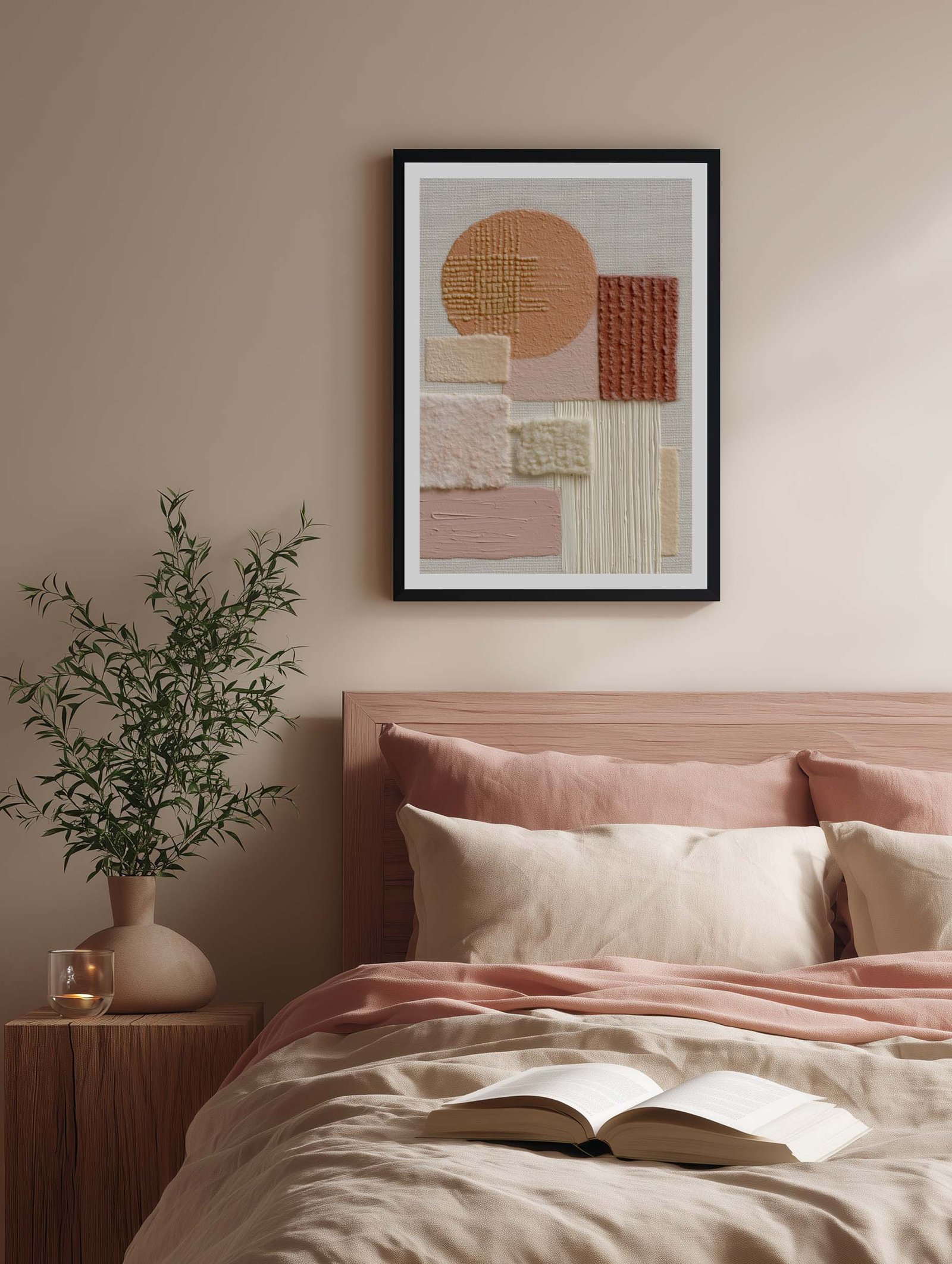 Soft Geometric Forms – Textured Neutral Abstract Poster - Image 2