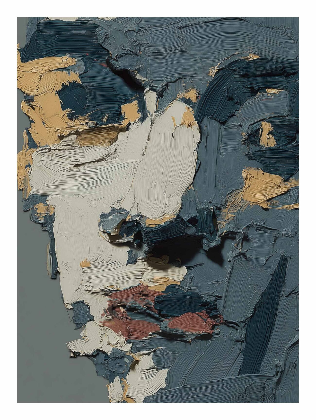Female Face Sculpture – Textured Abstract Painting Poster