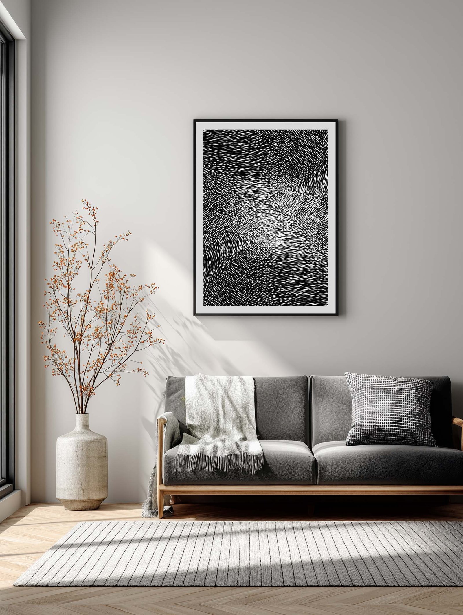 Vortex Noise – Monochrome Texture Poster - Image 2