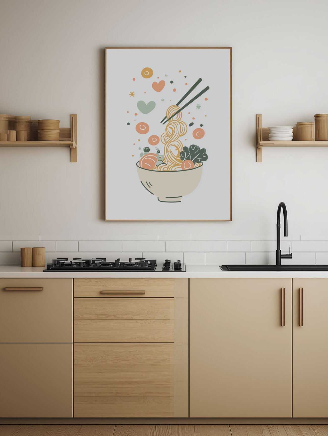 Whimsy Noodles – Playful Food Art Poster - Image 2