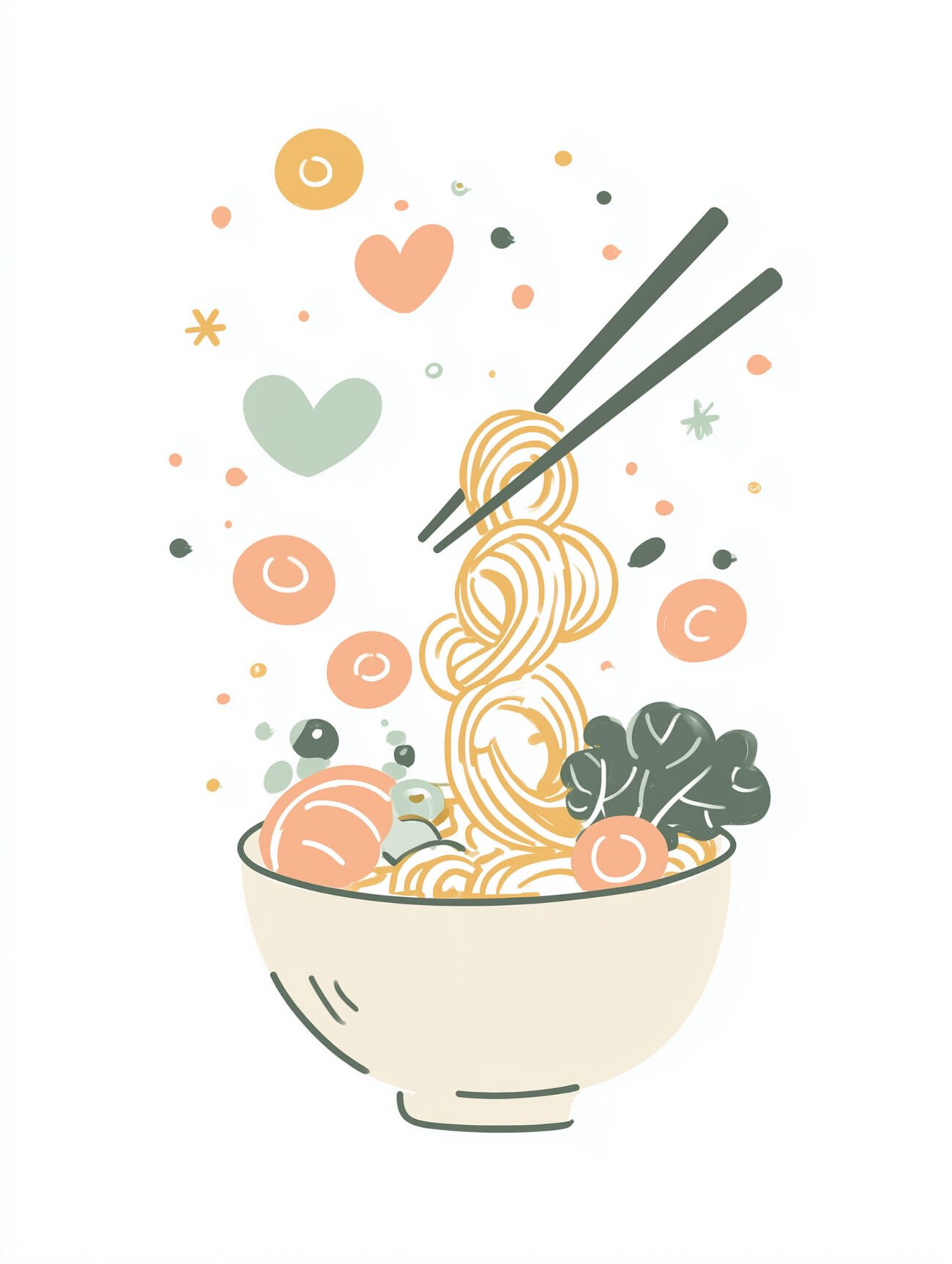 Whimsy Noodles – Playful Food Art Poster