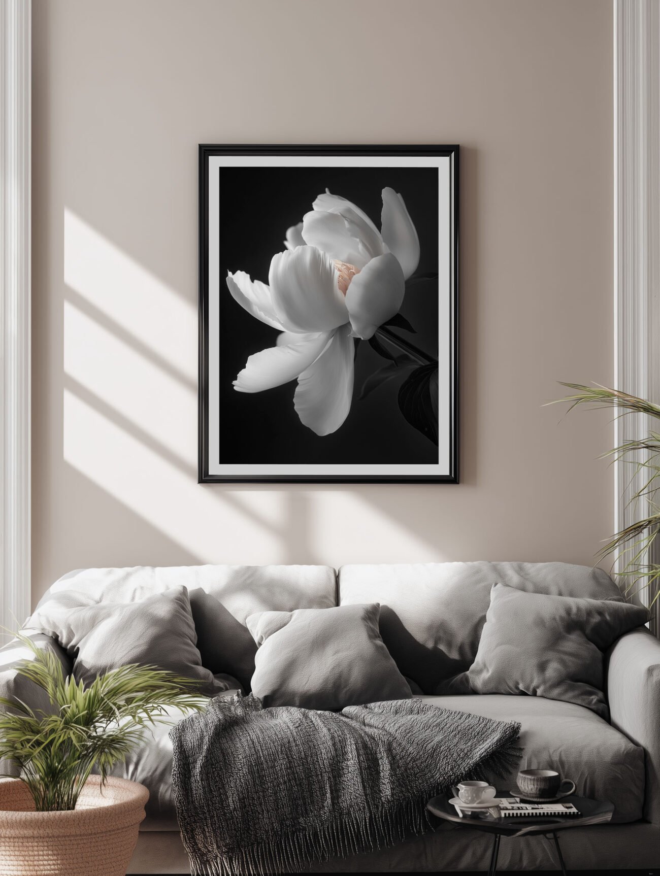 White Flower – Monochrome Floral Poster - Image 2