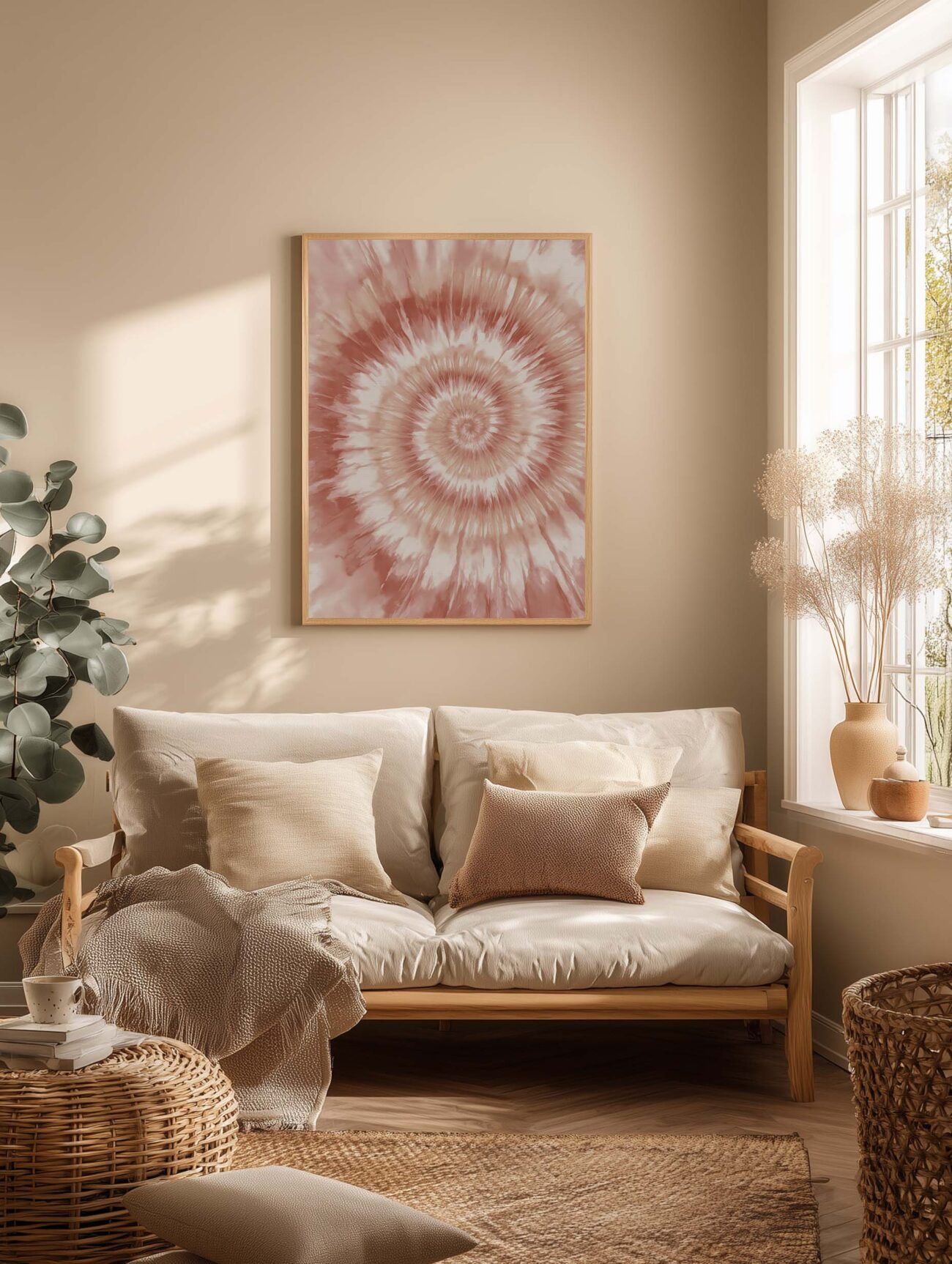 Spiral Earth – Neutral Tie-Dye Poster - Image 2